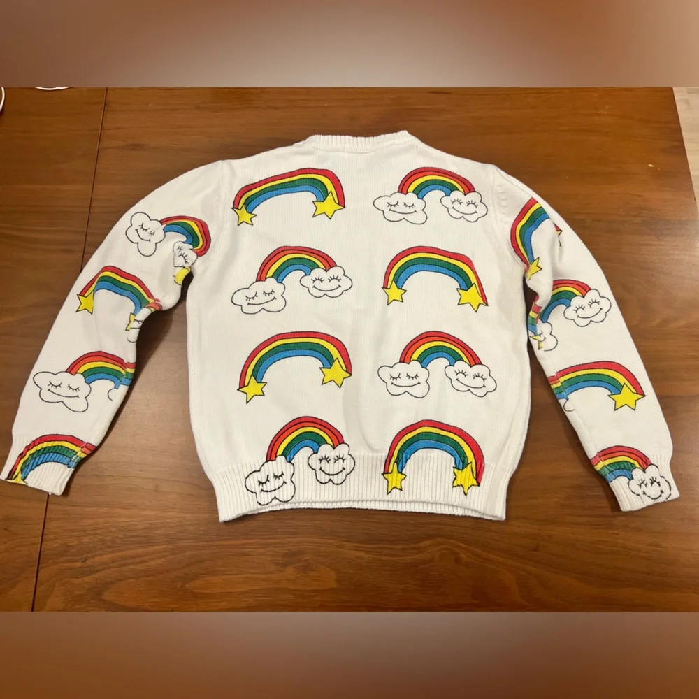 Lola White Sweater with Rainbow Design - Picture 3 of 7